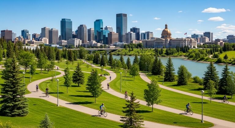 Edmonton – The provincial capital; known for government, industry, and North America’s largest urban park system