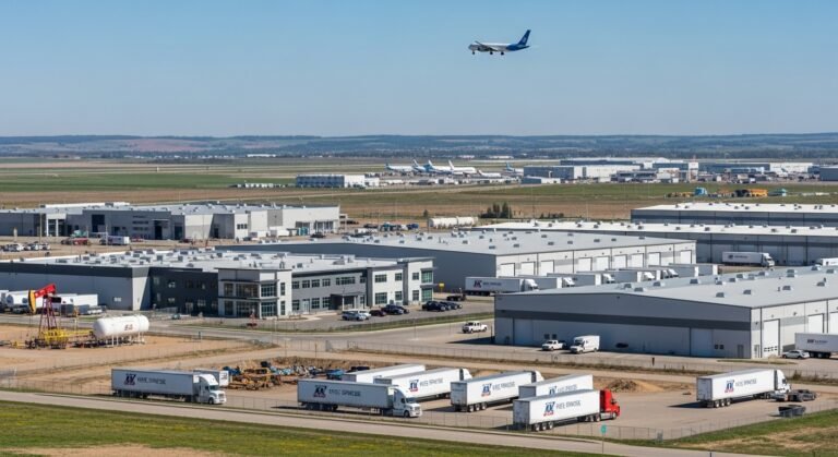 Leduc – Near Edmonton International Airport; oilfield and logistics industries